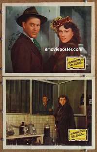 h225 MYSTERIOUS MR VALENTINE 2 movie lobby cards '46 William Henry