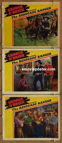 h515 RENEGADE RANGER 3 movie lobby cards '38 George O'Brien, Hayworth