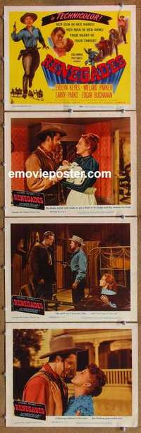 h677 RENEGADES 4 movie lobby cards '46 Evelyn Keyes, Parker