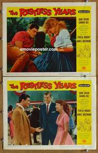 h277 RESTLESS YEARS 2 movie lobby cards '58 John Saxon, Sandra Dee