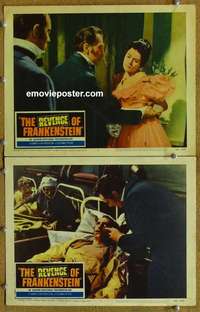 h278 REVENGE OF FRANKENSTEIN 2 movie lobby cards '58 Peter Cushing