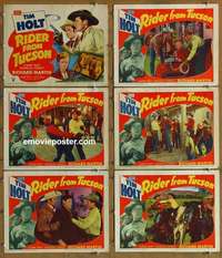 h978 RIDER FROM TUCSON 6 movie lobby cards '50 Tim Holt, Elaine Riley