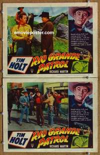 h285 RIO GRANDE PATROL 2 movie lobby cards '50 Tim Holt, western!