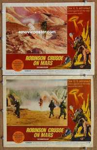 h288 ROBINSON CRUSOE ON MARS 2 movie lobby cards '64 Paul Mantee