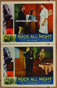 h289 ROCK ALL NIGHT 2 movie lobby cards '57 rock 'n' roll classic!