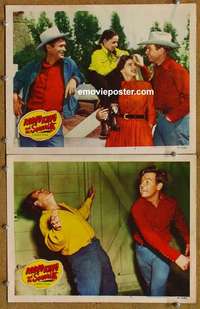 h291 RODEO KING & THE SENORITA 2 movie lobby cards '51 Rex Allen