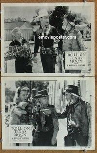 h293 ROLL ON TEXAS MOON 2 movie lobby cards R52 Roy Rogers, Evans