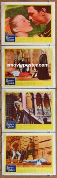 h683 ROMEO & JULIET 4 movie lobby cards '55 Laurence Harvey