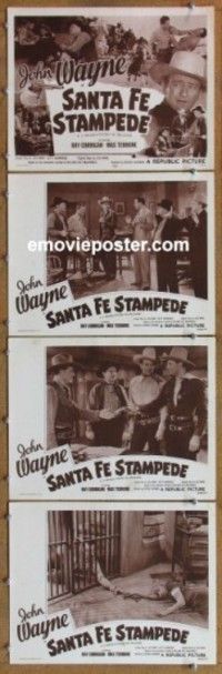 h688 SANTA FE STAMPEDE 4 movie lobby cards R53 John Wayne, Mesquiteers