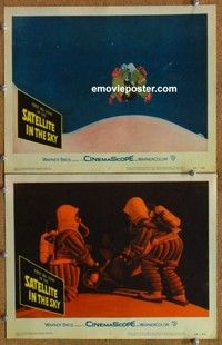 h301 SATELLITE IN THE SKY 2 movie lobby cards '56 sci-fi, space age!