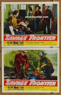 h303 SAVAGE FRONTIER 2 movie lobby cards '53 Allan Rocky Lane