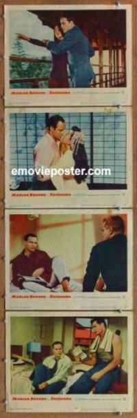 h689 SAYONARA 4 movie lobby cards '57 Marlon Brando, Miiko Taka