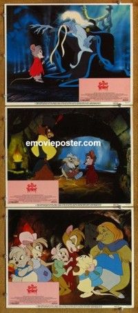 h527 SECRET OF NIMH 3 movie lobby cards '82 Don Bluth mouse cartoon!