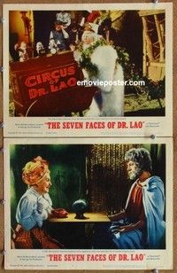 h307 SEVEN FACES OF DR LAO 2 movie lobby cards '64 Tony Randall