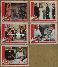 h837 SHE DEVIL 5 movie lobby cards '57 wild female monster!