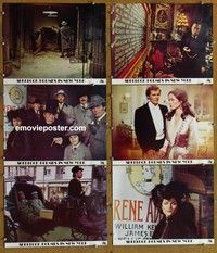 h989 SHERLOCK HOLMES IN NEW YORK 6 English movie lobby cards '76 Roger Moore