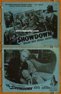 h310 SHOWDOWN 2 movie lobby cards R40s Hopalong Cassidy