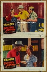 h312 SINISTER JOURNEY 2 movie lobby cards '48 Boyd as Hopalong Cassidy