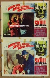 h314 SKULL 2 movie lobby cards '65 Peter Cushing, Christopher Lee