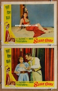 h315 SLAVE GIRL 2 movie lobby cards R56 Yvonne De Carlo, George Brent