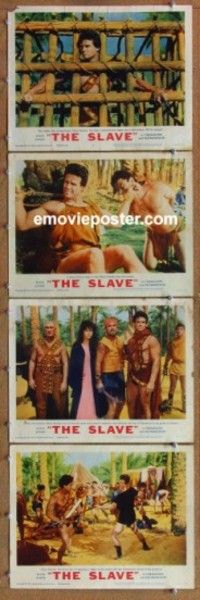 h700 SLAVE 4 movie lobby cards '63 Steve Reeves, Sergio Corbucci