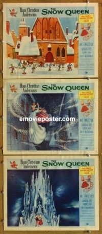 h533 SNOW QUEEN 3 movie lobby cards '60 full-length animated cartoon!