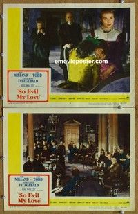 h316 SO EVIL MY LOVE 2 movie lobby cards '48 Ann Todd, Fitzgerald