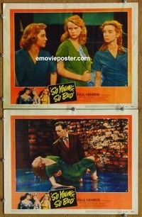 h317 SO YOUNG, SO BAD 2 movie lobby cards R53 Paul Henreid, McLeod