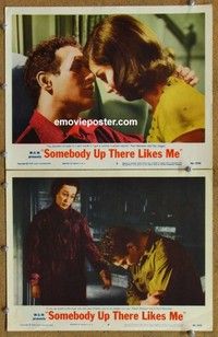 h320 SOMEBODY UP THERE LIKES ME 2 movie lobby cards '56 Paul Newman