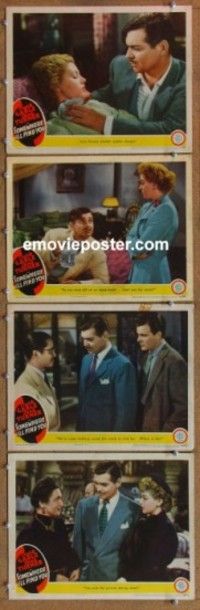 h705 SOMEWHERE I'LL FIND YOU 4 movie lobby cards '42 Gable, Turner