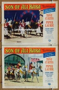 h321 SON OF ALI BABA 2 movie lobby cards '52 Tony Curtis in Arabia!