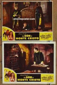 h322 SON OF MONTE CRISTO 2 movie lobby cards '40 Louis Hayward