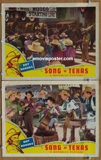 h323 SONG OF TEXAS 2 movie lobby cards '43 Roy Rogers w/guitar!