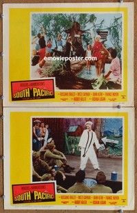 h324 SOUTH PACIFIC 2 movie lobby cards '59 Mitzi Gaynor as sailor!