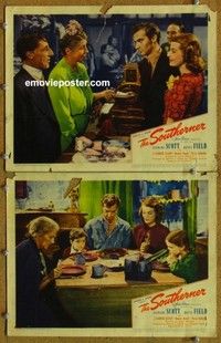 h325 SOUTHERNER 2 movie lobby cards '45 Jean Renoir, Scott