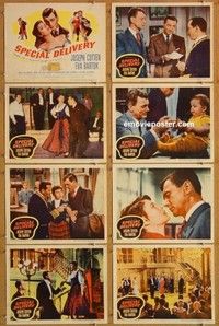 j338 SPECIAL DELIVERY 8 movie lobby cards '55 Joseph Cotten