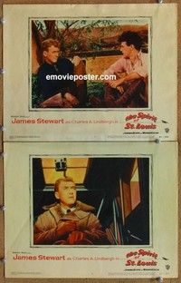 h326 SPIRIT OF ST LOUIS 2 movie lobby cards '57 Jimmy Stewart, Wilder