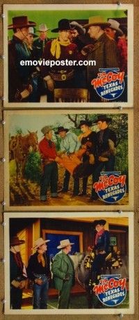 h551 TEXAS RENEGADES 3 movie lobby cards '40 Tim McCoy, Nora Lane