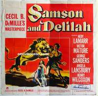 k448 SAMSON & DELILAH six-sheet movie poster '49 Hedy Lamarr, Mature