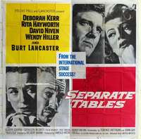 k451 SEPARATE TABLES six-sheet movie poster '58 Rita Hayworth, Lancaster