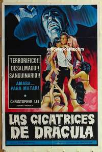 k704 SCARS OF DRACULA Argentinean movie poster '71 Lee, Hammer