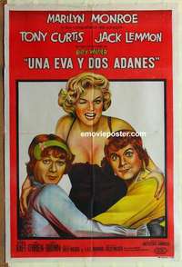 k712 SOME LIKE IT HOT Argentinean movie poster R60s sexy Monroe