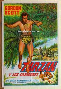 k716 TARZAN & THE TRAPPERS Argentinean movie poster '58 G. Scott