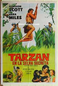 k719 TARZAN'S HIDDEN JUNGLE Argentinean movie poster '55 G. Scott