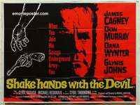 k607 SHAKE HANDS WITH THE DEVIL British quad movie poster '59 Cagney