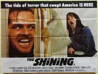 k608 SHINING British quad movie poster '80 Jack Nicholson, Kubrick