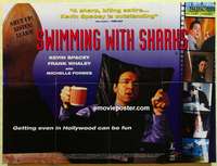 k613 SWIMMING WITH SHARKS British quad movie poster '94 Kevin Spacey