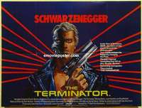 k615 TERMINATOR British quad movie poster '84 cool different art!