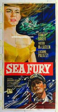 k089 SEA FURY English three-sheet movie poster '59 Baker, McLaglen