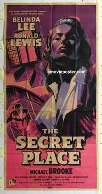 k090 SECRET PLACE English three-sheet movie poster '58 Belinda Lee